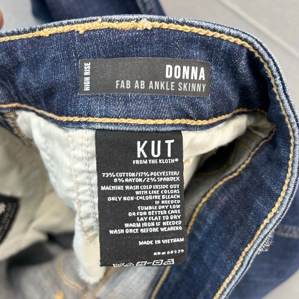 Kut From The Kloth Jeans Donna Fab Ab Ankle Skinny High Rise Dark Wash Denim 4 - Picture 6 of 7